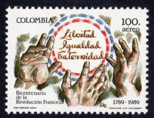 Colombia 1989 Sc#C804 FRENCH REVOLUTION BICENTENNARY (1) MNH