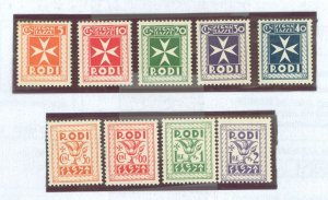 Rhodes #J1-J9 Mint (NH) Single (Complete Set)