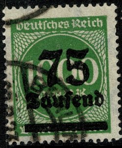 GERMANY 1923 75T on 1000m YELLOW-GREEN USED (VFU) SG 285 P.14 VF