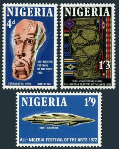 Nigeria 284-286,MNH.Michel 266-268. Festival of Arts 1972.Nok Terra-cotta head,