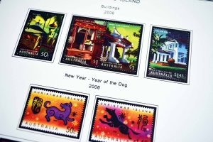 COLOR PRINTED CHRISTMAS ISLAND 1958-2010 STAMP ALBUM PAGES (94 illustr. pages)