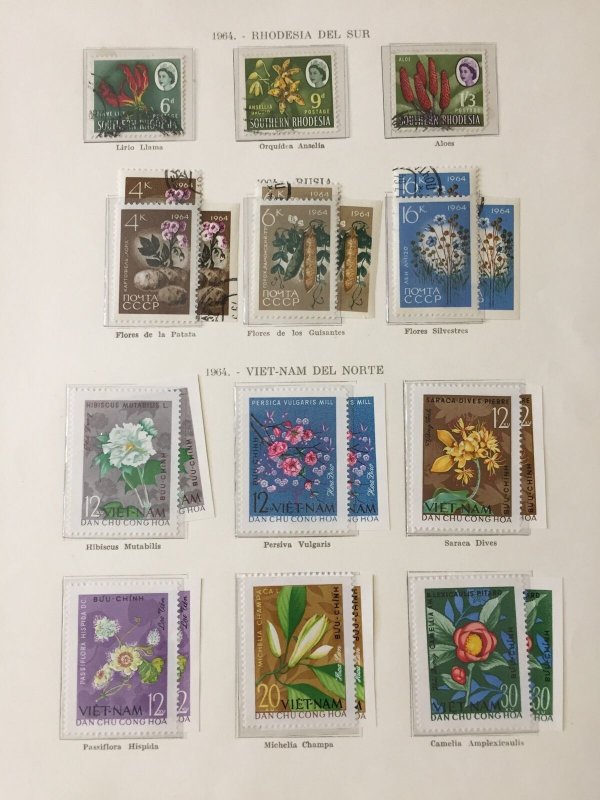 Russia Poland Ghana Bhutan FLOWERS MNH MH USED (Apx 110 Items)HP953