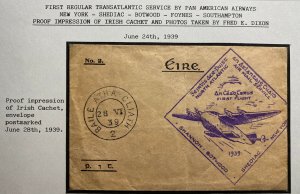 1939 Dublín Ireland First North atlantic Flight Airmail Cover FFC