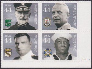 4443a Distinguished Sailors Plate Block MNH