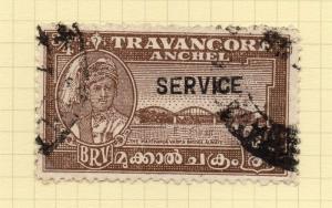 India Travancore 1942 Issue Fine Used 3/4ch. Optd 205988