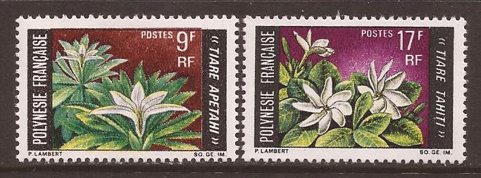 French Polynesia Scott 245-6 MH* Flower Issue 1969