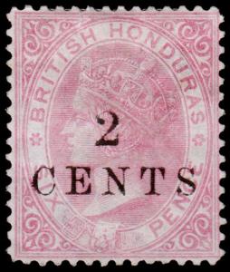 British Honduras Scott 20 (1888) Mint H NG F-VF, CV $190.00 M