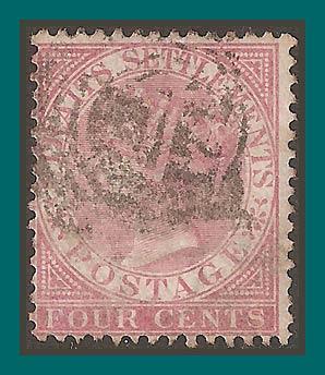 Straits Settlements 1868 Queen Victoria,4c used  11,SG12