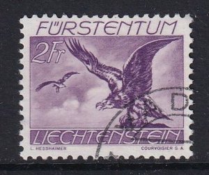 Liechtenstein  #C23  used   1939  birds 2fr