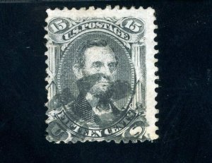 USAstamps Used FVF US 1865 Lincoln Fancy Cancel Scott 91 E Grill SCV $575