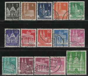 Germany AM Post Scott # 634a - 658a, used, cpl. set, perf 14