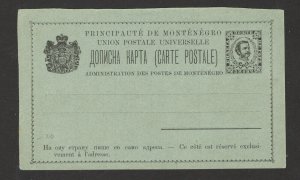 MONTENEGRO - USED CARD,  5 Nkr - 1893/1894.  (16)