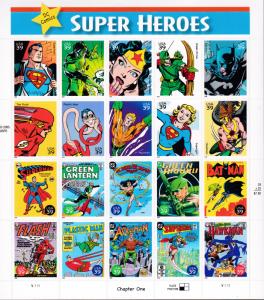United States 2005 DC Comics Super Heros Sheet Complete Post Office Fresh