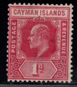 Cayman Islands Scott 22 MH* KEVII  stamp wmk 3, collectors mark in gum