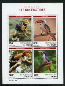 NIGER 2019 HORN  BILLED BIRDS  SHEET MINT NH