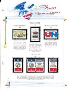 U S 1970 Commemorative Mint NH Year Set on White Ace Album Pages - 5 Scans
