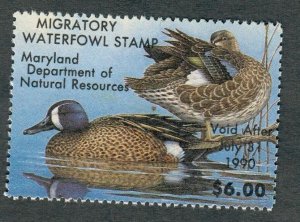 MD16 Maryland #16 MNH State Waterfowl Duck Stamp - 1989 Blue-winged Teal