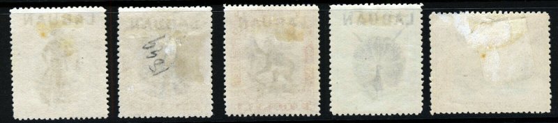 LABUAN QV 1897-02 LABUAN O'printed North Borneo SG 89, 112, 113, 114 & 116 MINT