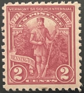 Scott #643 1927 2¢ Vermont Sesquicentennial MNH OG