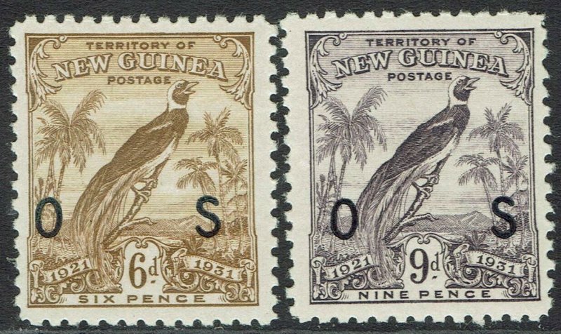 NEW GUINEA 1931 DATED BIRD OS 6D AND 9D 