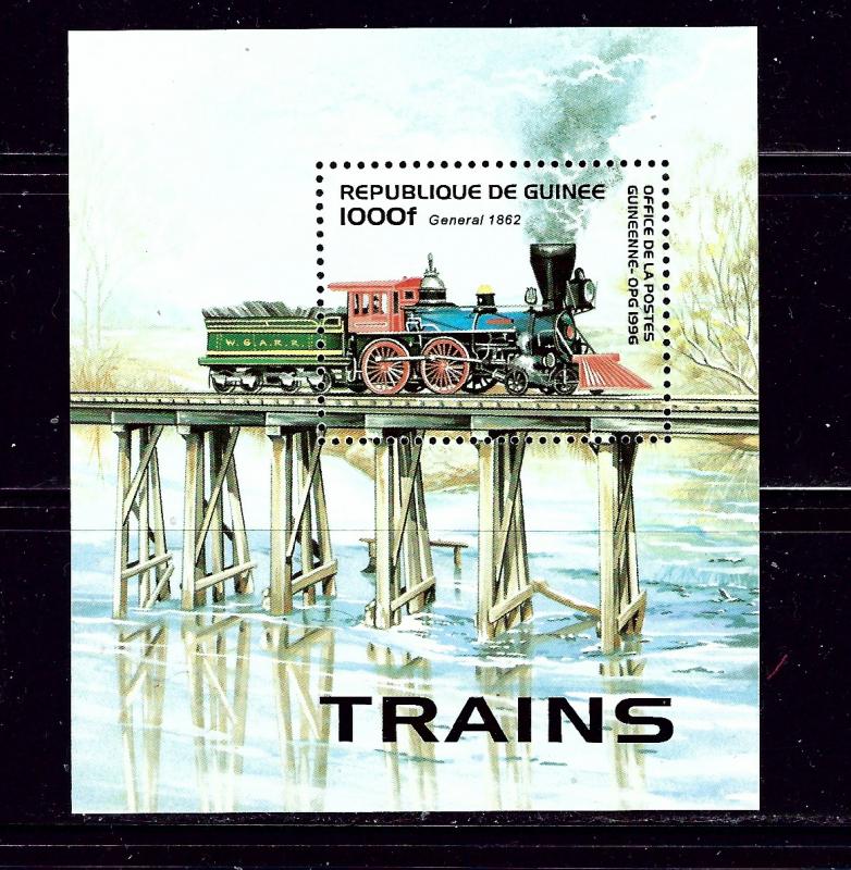 Guinea 1360 MNH 1996 Locomotive on Trestle S/S