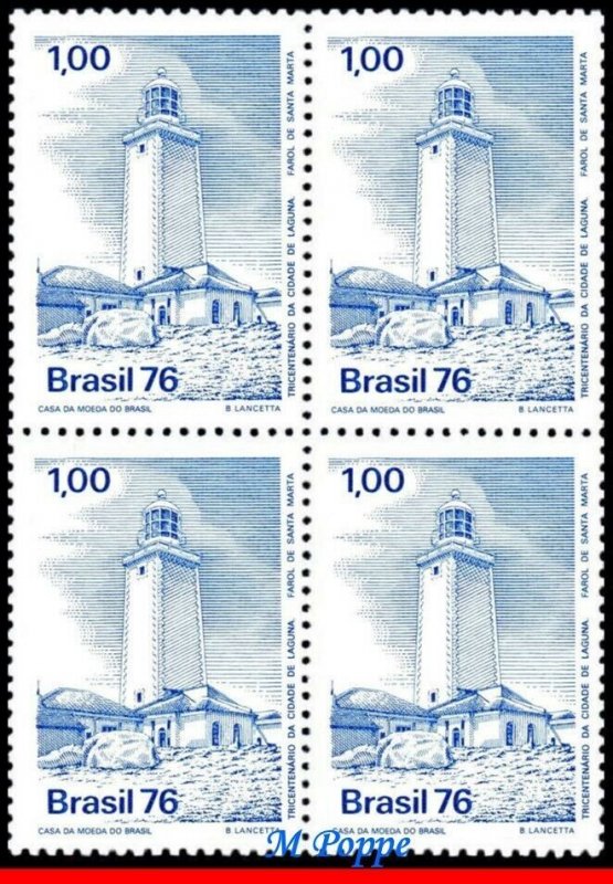 1466 BRAZIL 1976 LAGUNA, 300 YEARS, LIGHTHOUSE, ARCHITECTURE, MI# 1551 BLOCK MNH