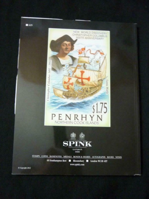 SPINK AUCTION CATALOGUE 2012 COOK ISLANDS PROGRESSIVE PROOFS & ARTISTS ESSAYS