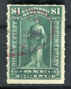 USA; 1890s early classic Documentary Revenue $1 issue,