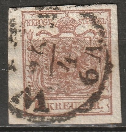 Austria 1850 Sc 4e used reddish brown