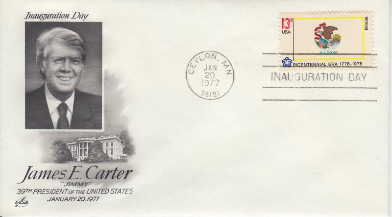 1977 Jimmy Carter Inaug Ceylon MN Jimmy Artcraft 