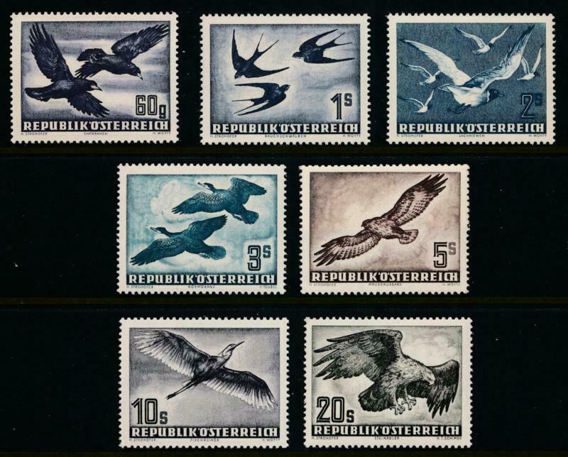 AUSTRIA C54-C60 MINT NH, AIR MAIL, BIRD