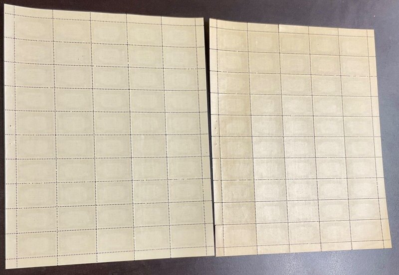 916 & 916a Greece  Reverse & Normal Printings, 5c MNH sheet of 50