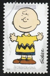 New 2022 - (60c) - Peanuts Characters Charlie Brown USED Single Off Paper