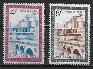 United Nations 77-78 Chaillot Palace Paris set MNH