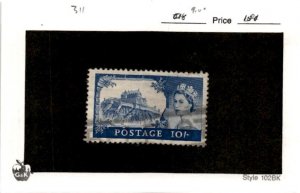 Great Britain, Postage Stamp, #311 Used, 1955 Queen Elizabeth (AE)