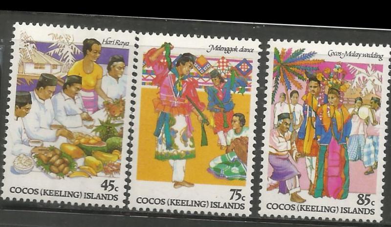 COCOS ISLANDS, 108-110, MNH, CULTURE FESTIVITIES