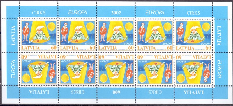 Latvia. 2002. Small sheet 568. Europe Circus. MNH. 