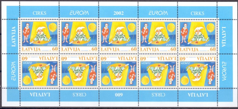 Latvia. 2002. Small sheet 568. Europe Circus. MNH.