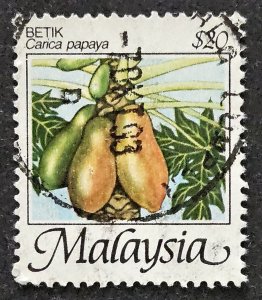 Malaysia 1986 SG351 used $20. Papaya from Malaysian fruit issue