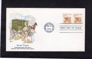 2136 Bread Wagon, coil pair FDC Fleetwood