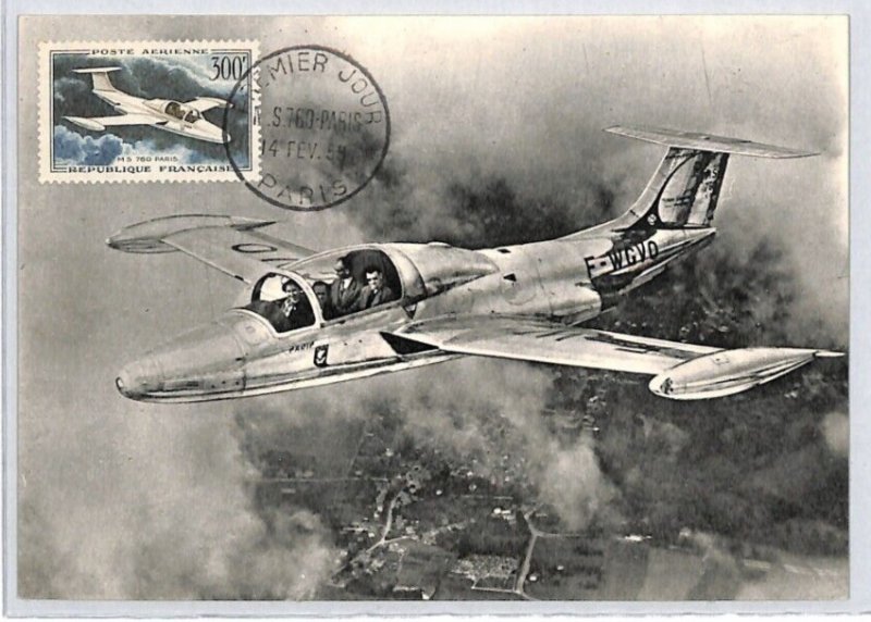 FRANCE AVIATION 1959 FDC Maxi-Card 300f High Value Morane-Saulnier AEROPLANE RF2