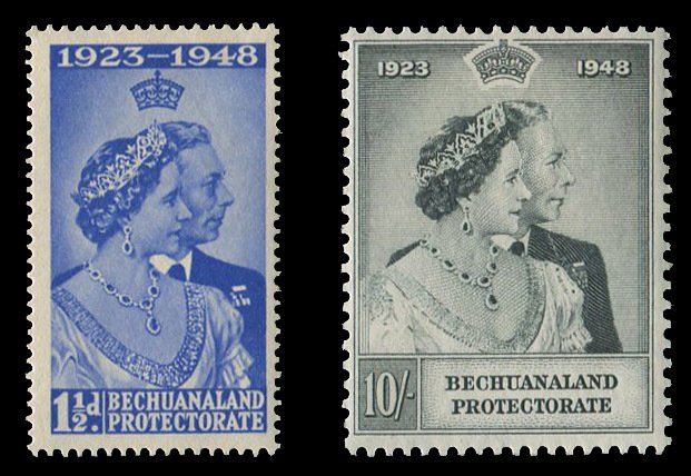 Bechuanaland Protectorate #147-148 Cat$42.50, 1948 Silver Wedding, set of two...