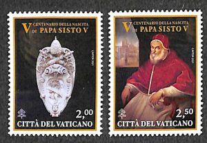 Vatican 2021, Pope Sisto V 2v, MNH