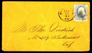 U.S. #156 USED ON COVER WITH PF CERT. 
