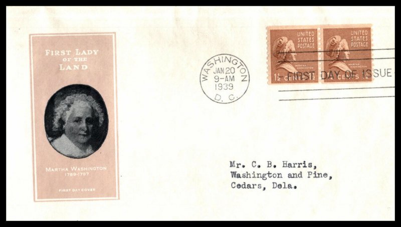 1938 Presidential series Prexy Sc 840-1a coil FDC with Harry Ioor cachet (EG