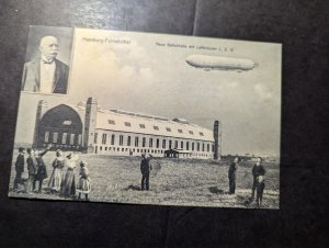 1913 Germany LZ 12 Zeppelin Airship Postcard Cover Hamburg to Flensburg