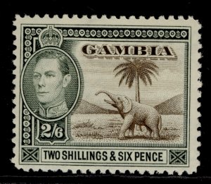 GAMBIA GVI SG158, 2s 6d sepia & dull green, LH MINT. Cat £20.