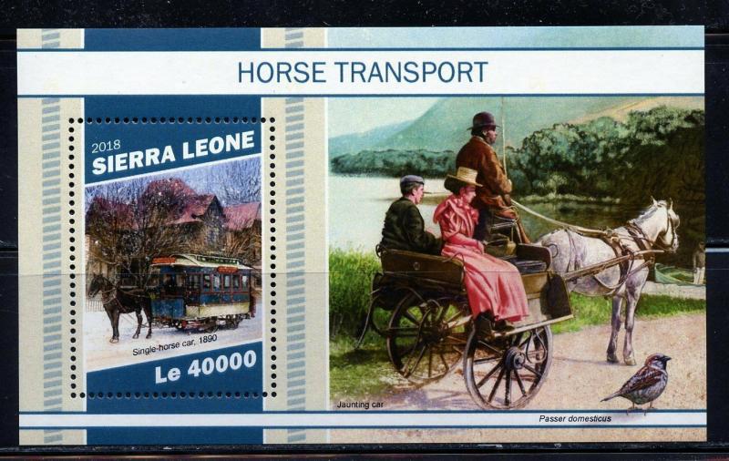 SIERRA LEONE 2018 HORSE TRANSPORTATION  SOUVENIR SHEET  MINT NEVER HINGED