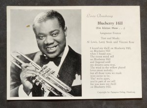 Vintage German Louis Armstrong Blueberry Hill song postcard Musician