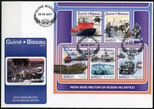 GUINEA BISSAU 2017 RUSSIAN ARTIC MILITARY BASE SHEET FIRST DAY COVER